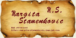 Margita Stamenković vizit kartica